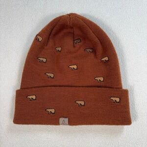 Prana Wild Now Beanie Unisex One‎ Size Brown Bear Outdoor Camp Knit Hat